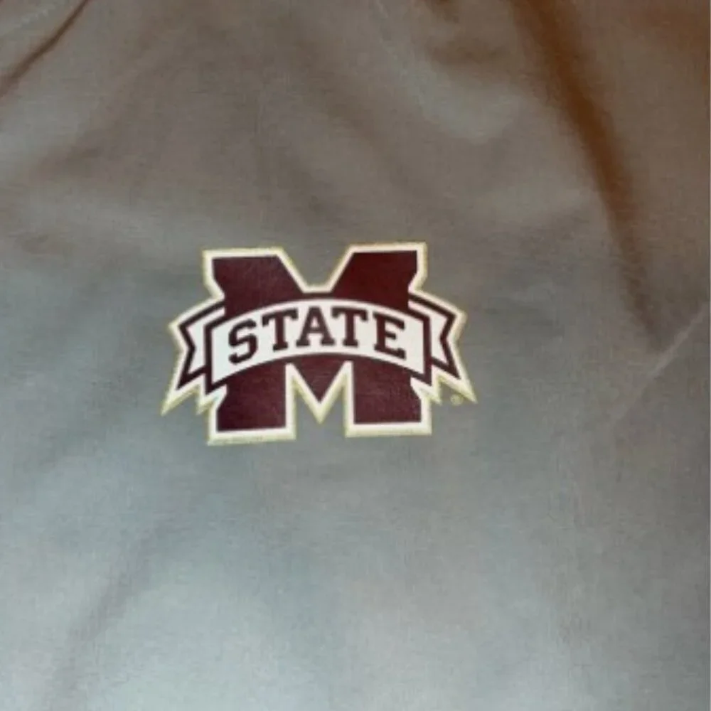 Adidas Gray Mississippi State Bulldogs Quarter-Zip Pullover Jacket Size Medium